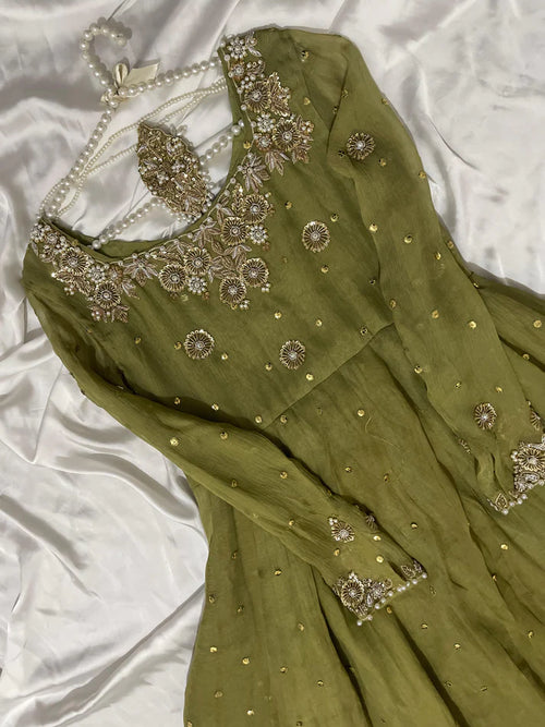 Elara Regal Handwork Flared Maxi